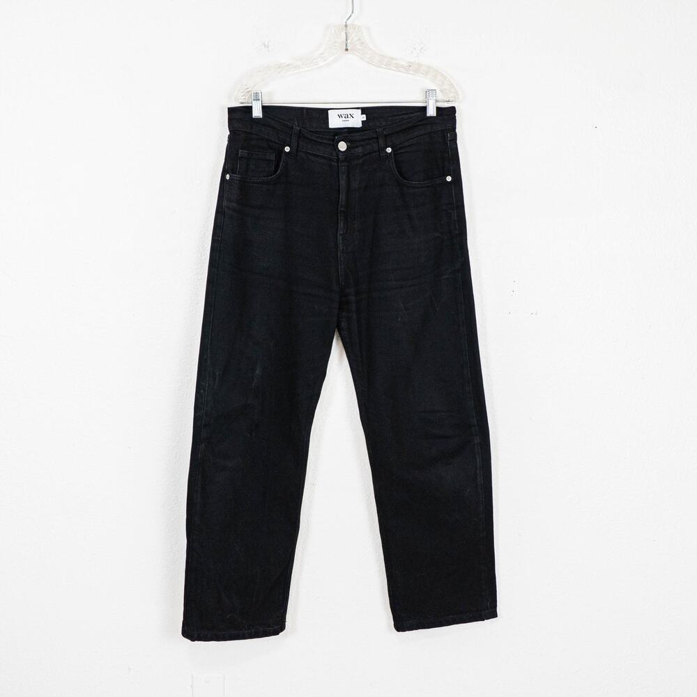 WAX London Men's Loose Fit Denim Jeans in Black size 32